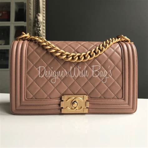 chanel boy dark beige